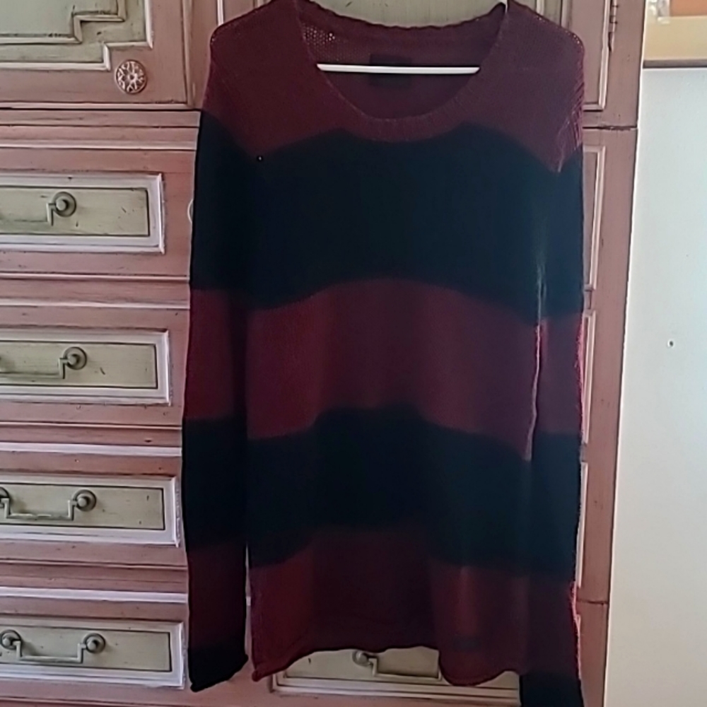 Tiger of Sweden Jeans Women's Large Alpaca/Acrylic Striped Sweater